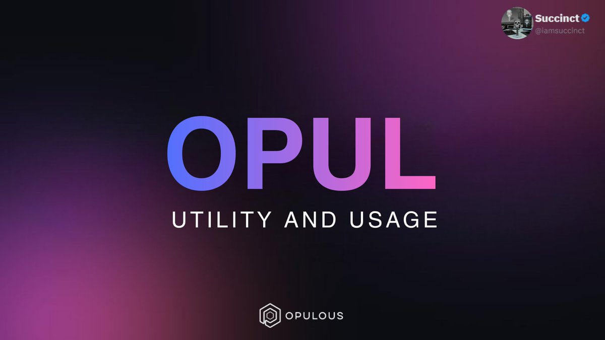 iamsuccinct's tweet image. OPUL is building usage with utility that triggers demand, demand that fuels momentum, and momentum that turns quiet conviction into loud validation.

With Wippit rolling out and real activity coming online, OPUL’s role in the ecosystem is becoming clearer each week

#Wippit $OPUL