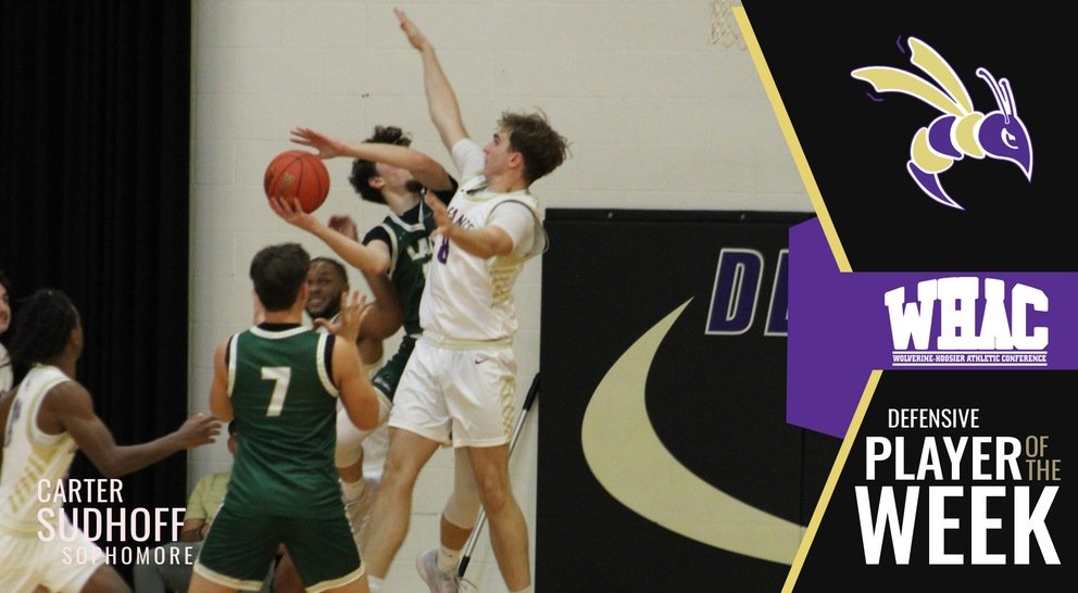 MBK: Defiance College sophomore and Spencerville grad Carter Sudhoff was named WHAC Defensive Player of the Week.

Sudhoff led the Yellow Jackets with 17 total rebounds and 3 blocks, pacing DC to a 2-1 record last week.

📸: <a href="/DC_Athletics/">Defiance College Athletics</a>