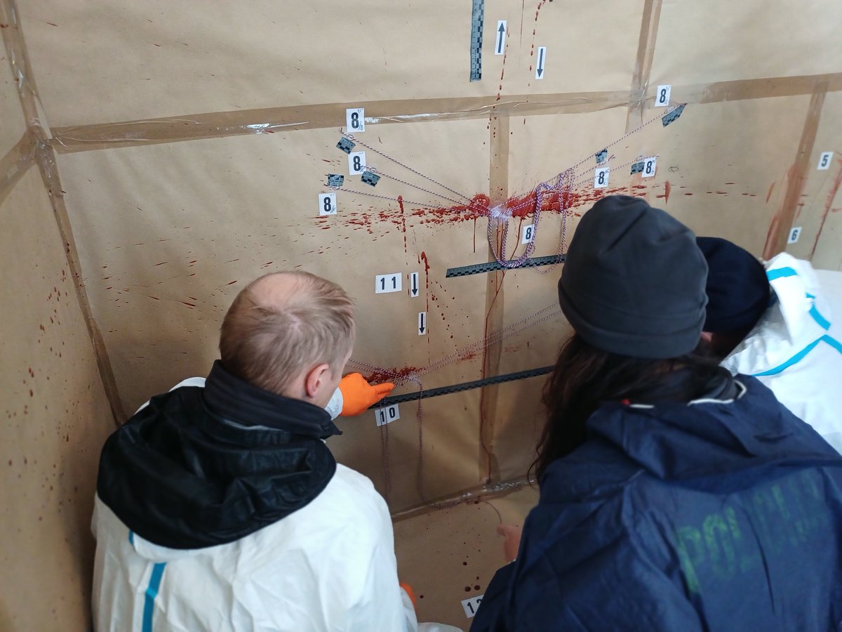 PJudiciaria's tweet image. De 17 a 21 de novembro, a  @PJudiciaria deixou vestígios de conhecimento forense na Eslovénia🔎
O curso sobre interpretação de padrões de manchas de sangue, foi dado por 3 formadores do #LPC a 13 peritos, do Laboratório Nacional de Ciências Forenses local e da Polícia Eslovena.