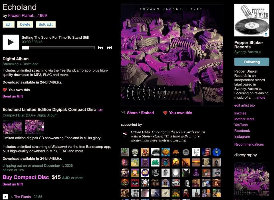 Our new album Echoland is out now! 

peppershakerrecords.bandcamp.com/album/echoland

#riffs #psychedelicrock #newbandcamp #letsjam