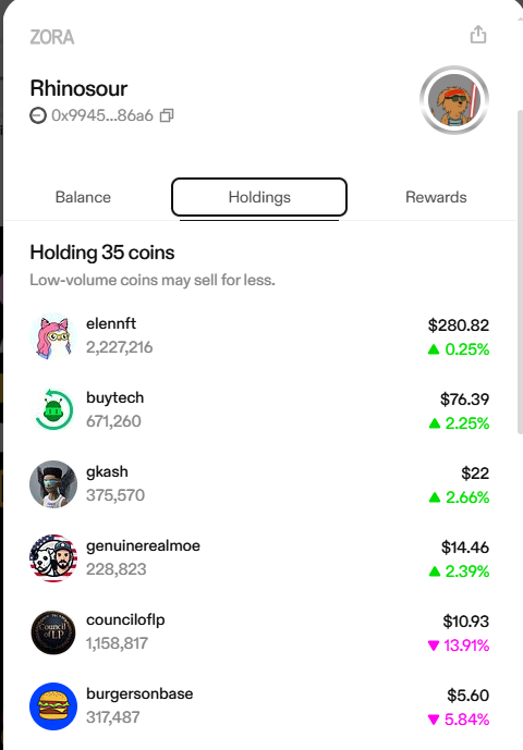 Love to support creators on <a href="/zora/">$zora</a> even with my penny funds

<a href="/elen_nft1/">ElenNFT 💧✨</a> 
<a href="/BuyBotTech/">buytech 🤖</a> 
<a href="/Only1Gkash/">GKash || gkash.base.eth 🥼🧫</a> 
<a href="/GenuineRealMoe/">The Moe</a> 
<a href="/Council_of_LP/">The Council of LP</a> 
<a href="/BurgersOnBase/">$Burgers on Base</a> 

Chain sustains by supporting creators and builders of the chain. thank you <a href="/jessepollak/">jesse.base.eth</a>  as well