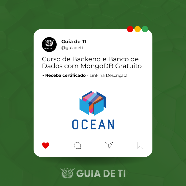 guiadeti's tweet image. Curso de Backend e Banco de Dados com MongoDB Gratuito

guiadeti.com.br/noticias/curso…

Laboratório gratuito de Backend e MongoDB do Samsung Ocean: aula presencial em Manaus, dia 27/11, com 4h e certificado.