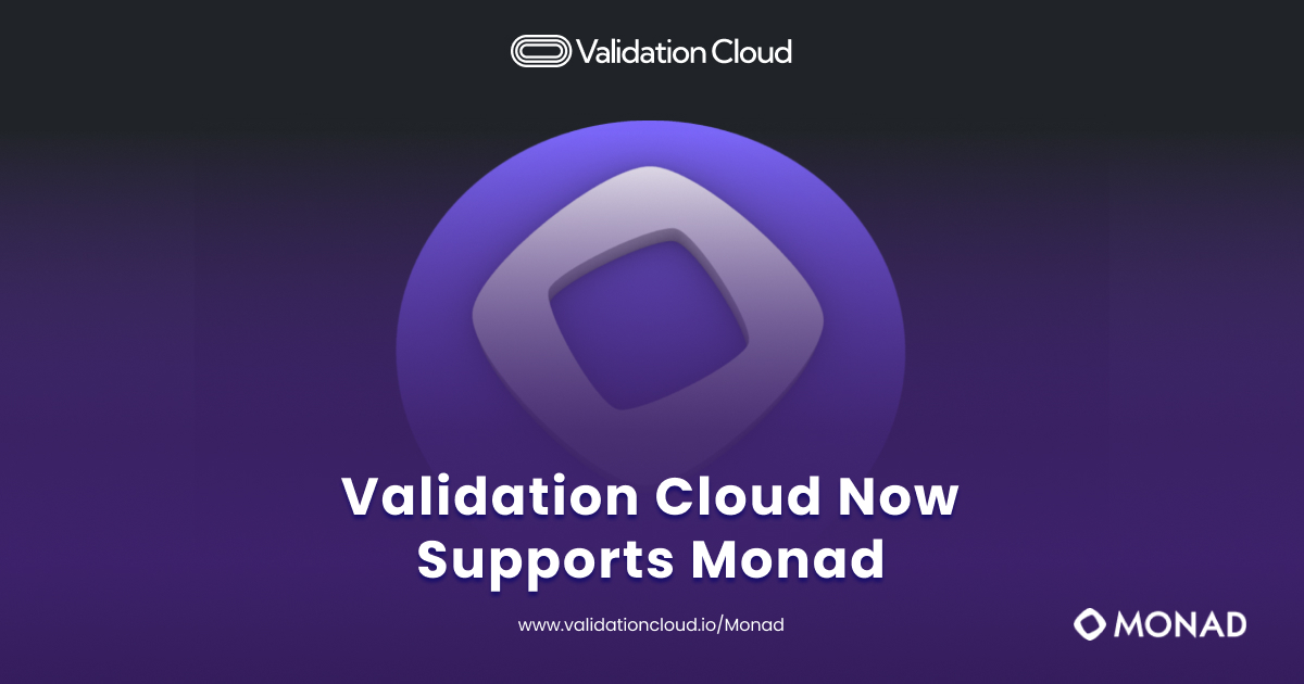 ValidationCloud's tweet image. Validation Cloud is proud to support the Monad mainnet launch as a Day 1 validator and official RPC provider for both Mainnet and Testnet.

Our enterprise-grade infrastructure delivers high-availability, low-latency endpoints with full redundancy, empowering builders to leverage…