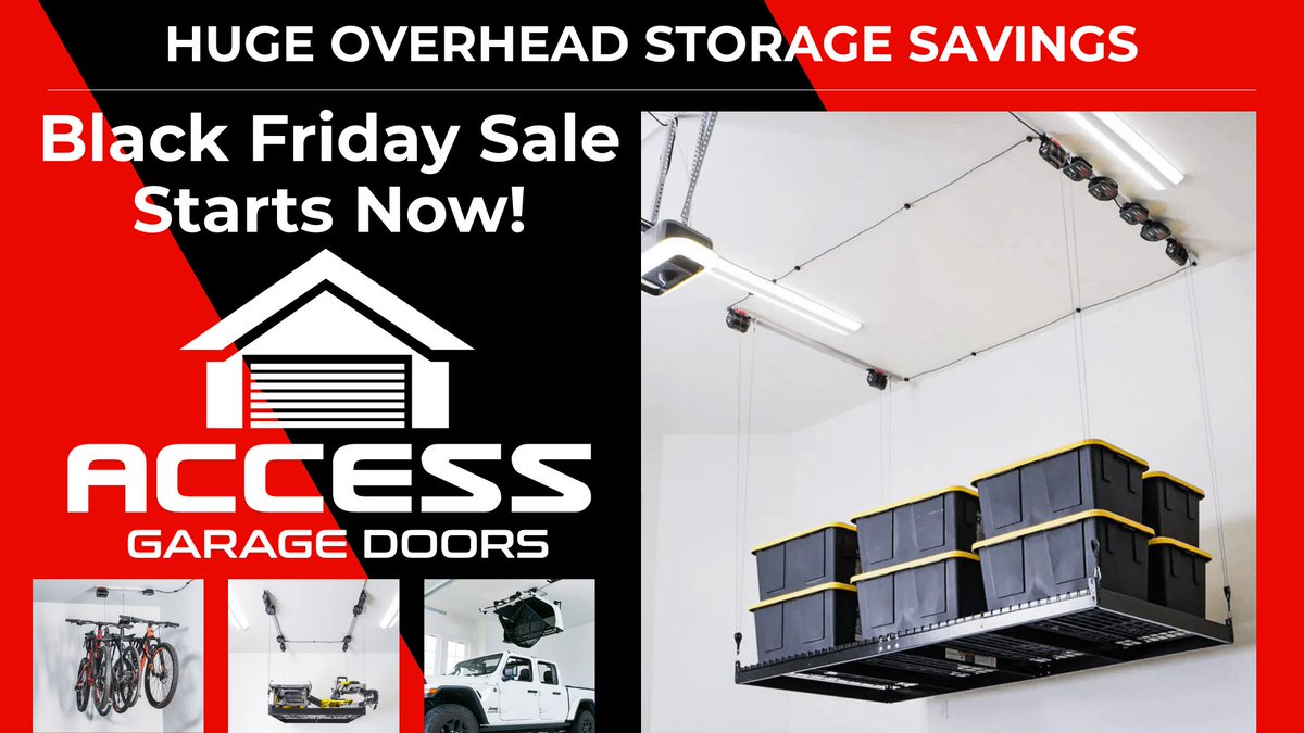 AccessDoorComp's tweet image. 🚨 Black Friday starts now at Access Garage Doors!

Massive savings on overhead storage + Save Now, Pay Later with 6-month deferred interest for qualified buyers.

Upgrade your garage without the upfront cost. 🔥

#BlackFriday #GarageStorage #SaveNowPayLater #AccessGarageDoors