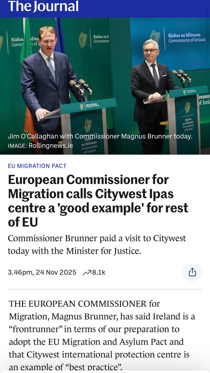 Polito_loco's tweet photo. "A good example"

A good example? 

Citywest had over 1000 criminal incidents logged in approximately 15 months as per a recent FOI. 

That was followed by a rape of a 10 year-old girl by an illegal migrant subject of a deportation order. 

If Citywest is a "good example", I do not want to know what a bad example is.