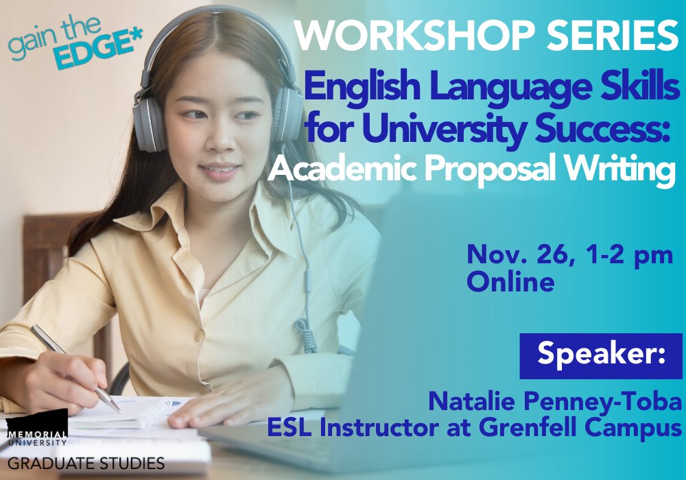 ✨Join our next ESL Workshop: "Academic Proposal Writing"! In this workshop, you will learn how to write grant and thesis proposals, along with practical tips to achieve the best results. Register now ➡️ bit.ly/48wU9M1