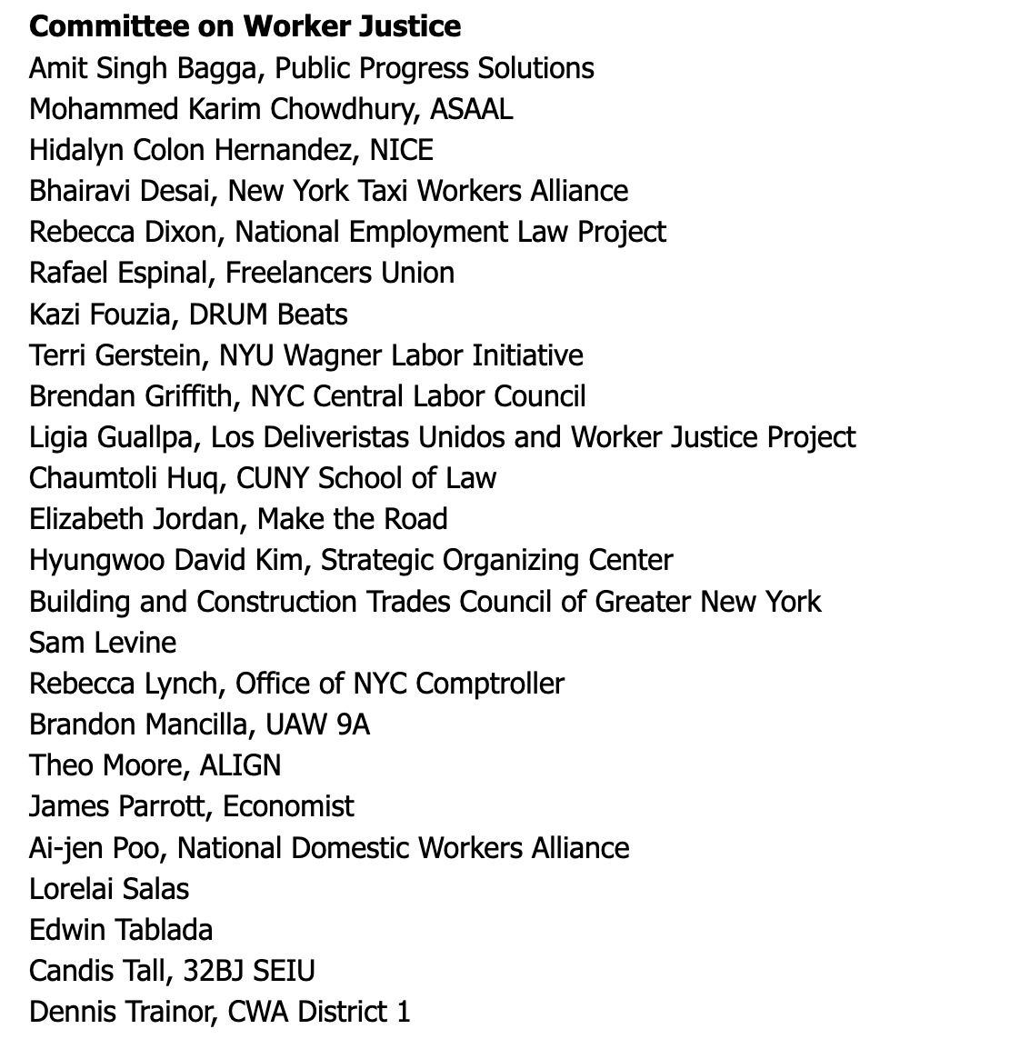 Committee on Worker Justice