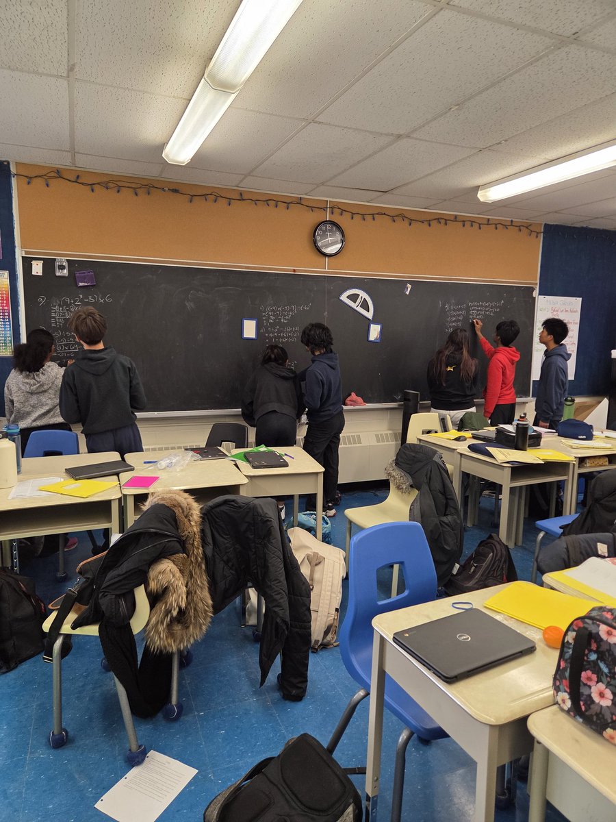 MrPsClassSEC's tweet photo. Working through some 4-step problems today...working together and talking it through! @campionchamps @pgliljedahl #grade8 #classof2026 #vnps https://t.co/66vWq3o5yi