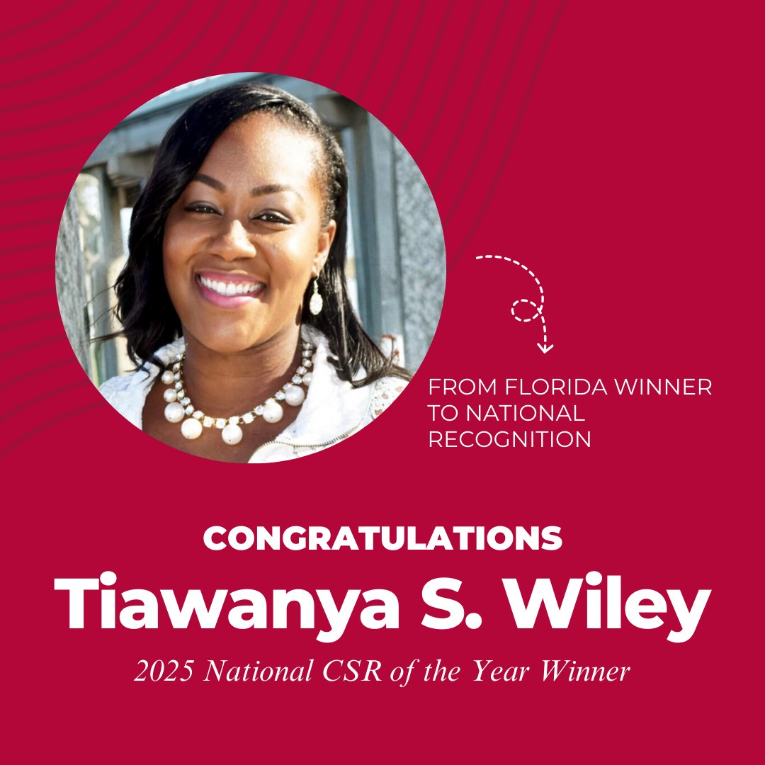 Earlier this year, we celebrated FAIA member Tiawanya “Tia” S. Wiley for winning Florida’s CSR of the Year. Now she’s earned the 2025 National Outstanding CSR of the Year title! Congrats, Tia! Read the full article here: ow.ly/zQCa50Xx78C