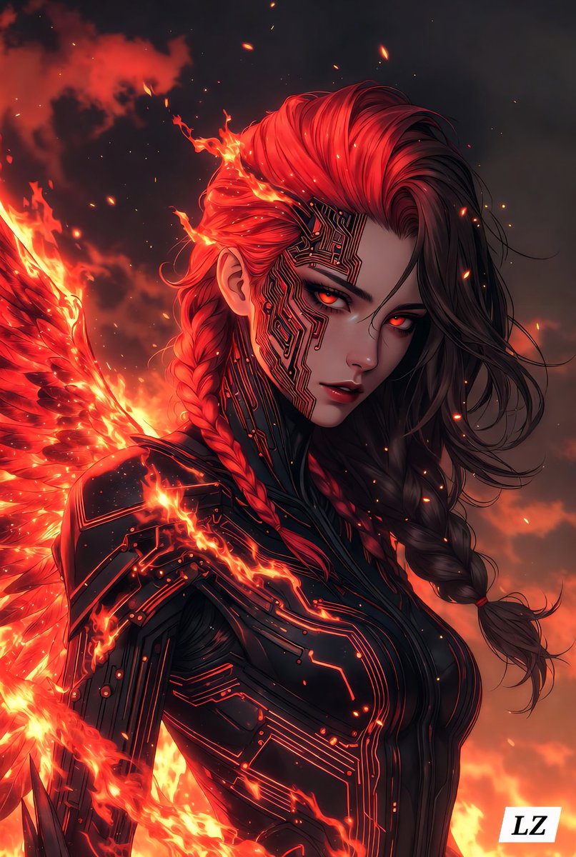 L4STD4ZE's tweet image. 🚨 A Firey Prompt Drop 🔥

A digital illustration of Phoenix, a cyberpunk assassin with hellfire aesthetic, in a dramatic smoky background.