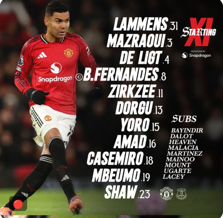 🗣️Manchester United Lineup