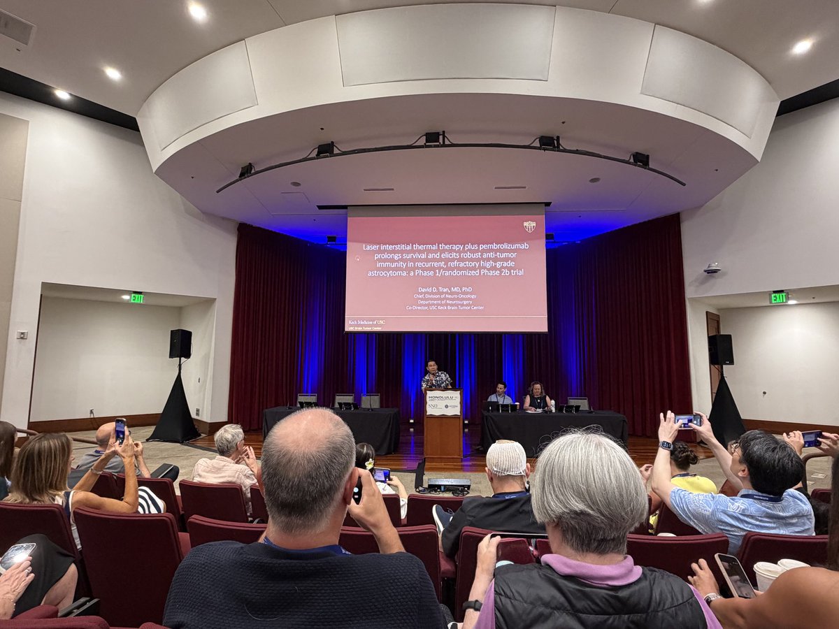 TheYangLab1's tweet image. An interesting discussion on the use of laser interstitial therapy in combination with pembrolizumab for high grade astrocytoma by Dr. Tran. @USCBTC @NeurosurgeryUSC @NeuroOnc #sno2025 #wfnos 

#neurooncology #neurosurgery #braintumor @IsaacYangMD