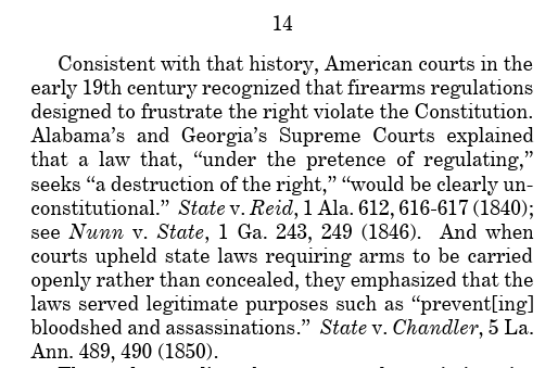 最初の原則として、彼らは建国時代や初期アメリカの論文、そしてState v. Reidのような初期の裁判所の判決を指摘しています。
