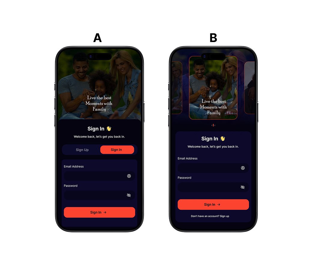 Steph_Kendric's tweet image. UX/UI Designers 

Which frame communicates trust and warmth better?
Reply A or B 👇

#uiux #designfeedback #productdesign #figma