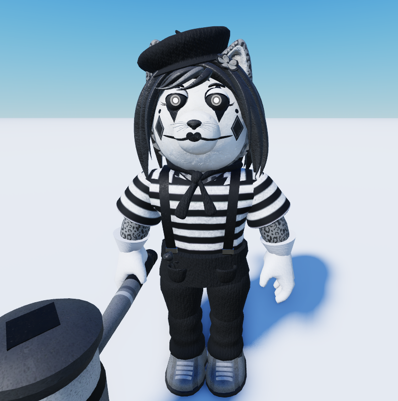 CyberblueYT's tweet photo. Day 7 of posting my community skin Calixé until Minitoon notices. 
Slight glow-up! I have added more details to her face and texture on her clothing and skin. She also now has animatable hair strands!
#piggy | #CommunitySkin |#RobloxPiggy https://t.co/xcMRkJdidd