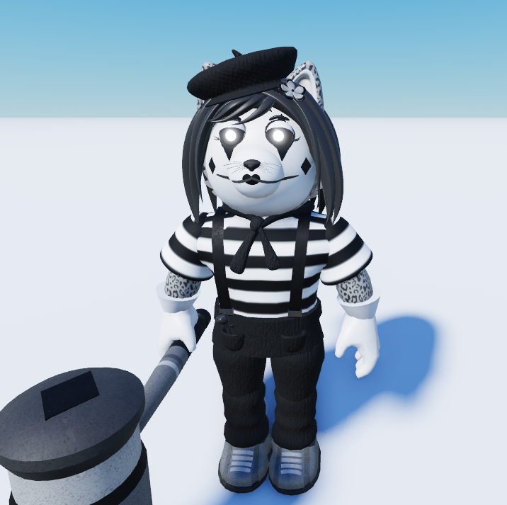 CyberblueYT's tweet photo. Day 7 of posting my community skin Calixé until Minitoon notices. 
Slight glow-up! I have added more details to her face and texture on her clothing and skin. She also now has animatable hair strands!
#piggy | #CommunitySkin |#RobloxPiggy https://t.co/xcMRkJdidd