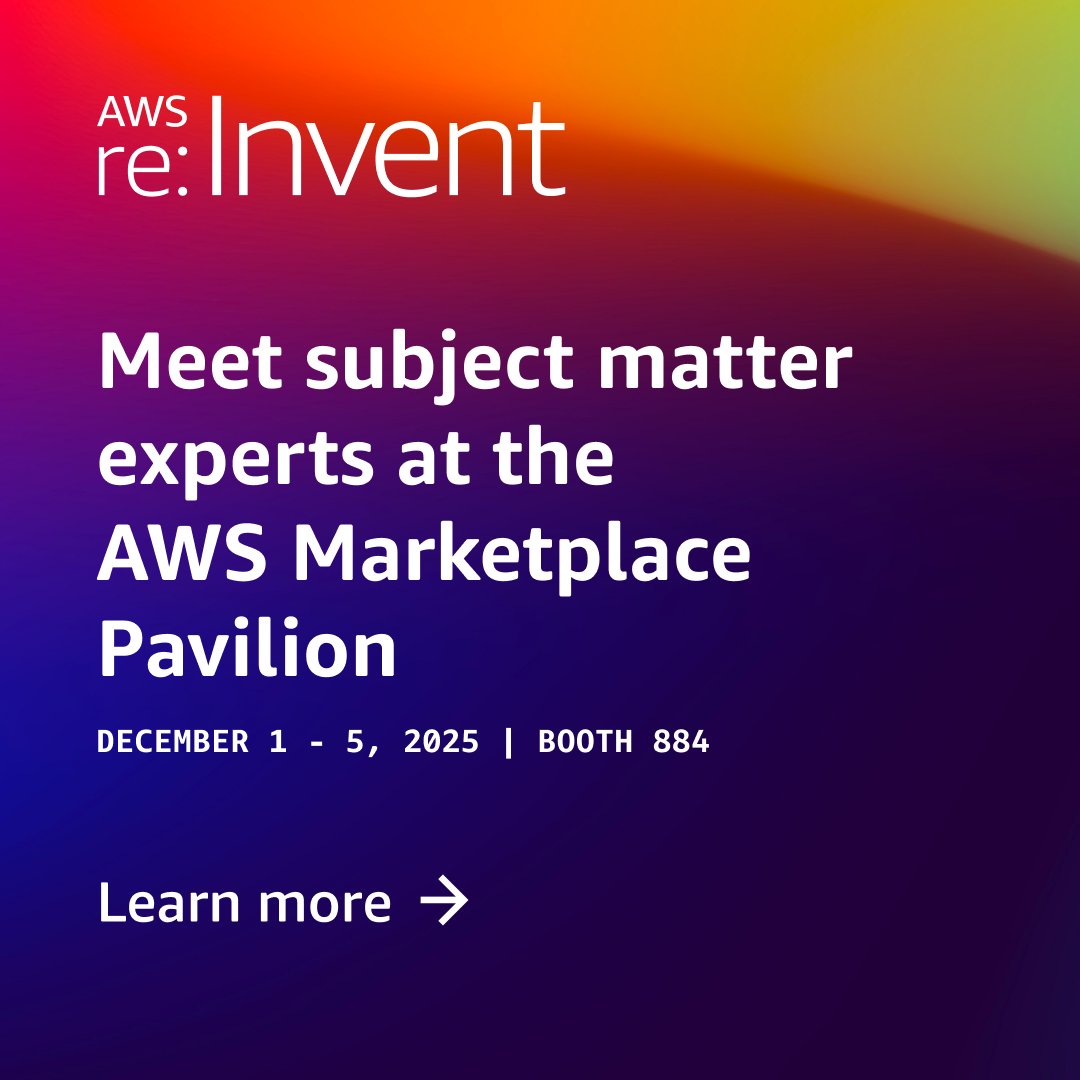 awsmarketplace's tweet image. Transform your procurement strategy at #AWSreInvent. 🚀

Visit #AWSMarketplace at the re:Invent expo for technical consultations, expert guidance, &amp;amp; live demos of #AI, #CloudSecurity, &amp;amp; #DataAnalytics solutions. Unlock new opportunities that streamline buying decisions &amp;amp;…