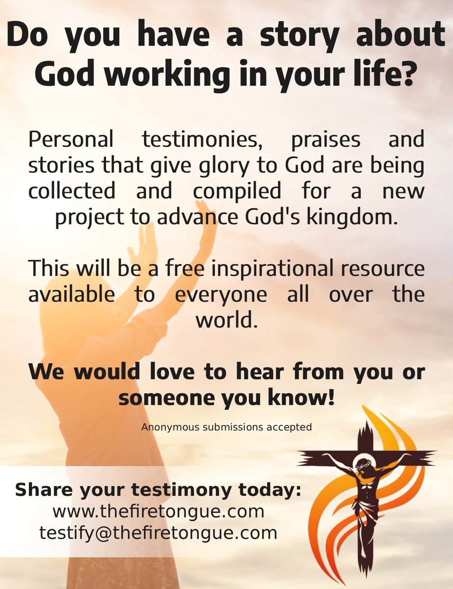 thefiretongue's tweet image. thefiretongue.com/testimonies

#testify #testimonies #glorytogod