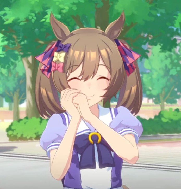 sparkly_UMADOL's tweet image. As soon as Groove finishes her apology, Falco looks back up again with a big bright smile. 

&quot;Alright! Thank you! I&apos;ll see you on Friday then. That aneurysm you were talking about was an aneurysm of cuteness, right?&quot;