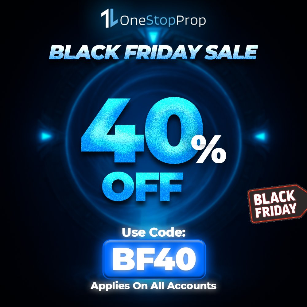 🔥 Black Friday at OneStopProp is LIVE!
This is your chance to secure a top-tier prop account for 40% OFF
Use Code: BF40
⚡ Applies to ALL account sizes
⚡ Limited-time only
Start Trading Now!
👉 onestopprop.com