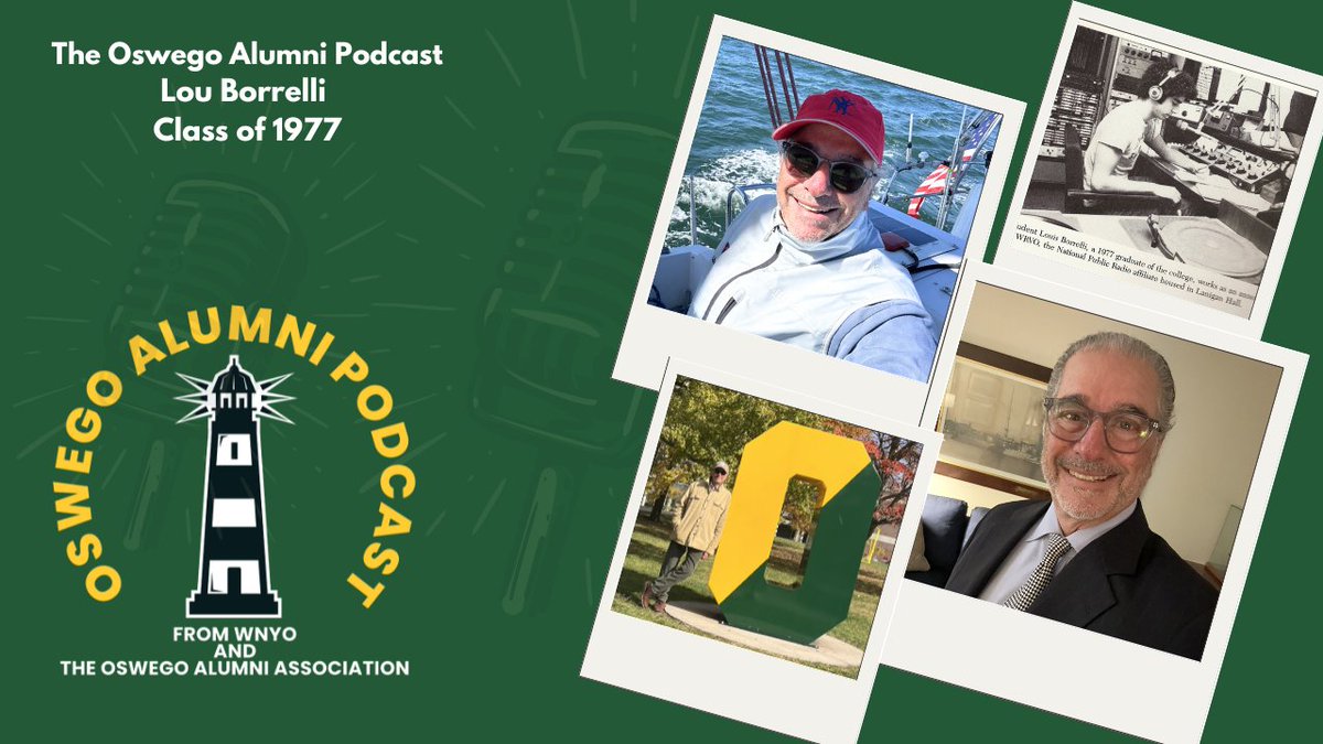 New Oswego Alumni Podcast! 🎙️
Hear Lou Borrelli ’77 on WOCR memories, cable’s rise, major broadcast moments, battling cancer, sailing, and his new matching gift honoring Fritz Messere. 🎧alumni.oswego.edu/podcast