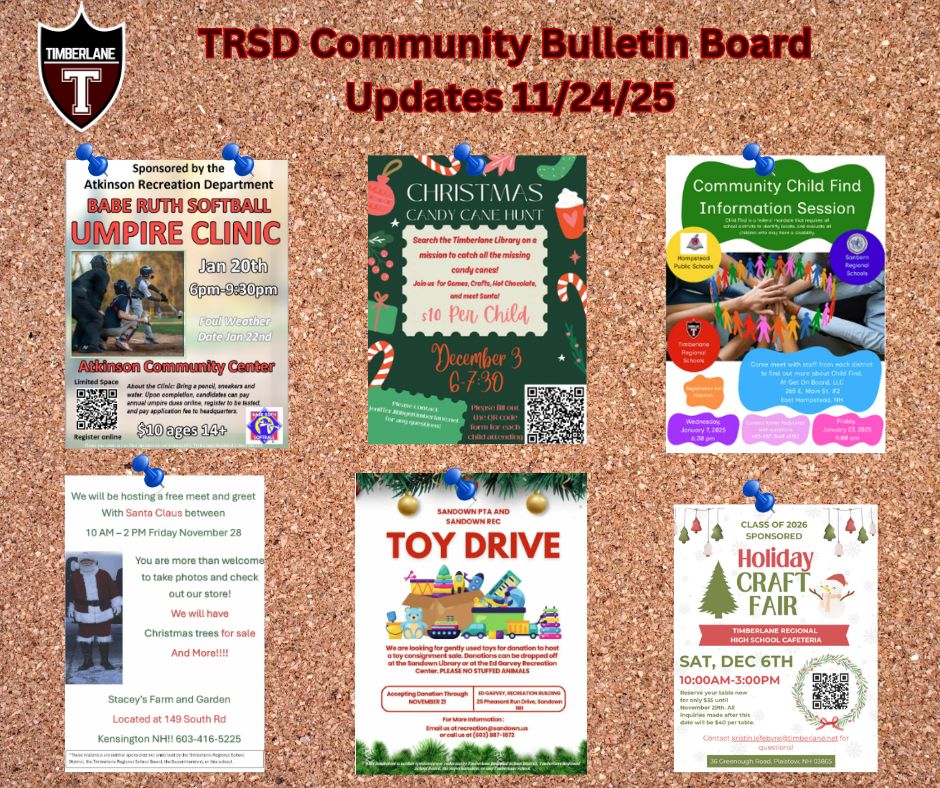 Check out the latest postings on the Community Bulletin Board!
timberlane.net/community-bull…