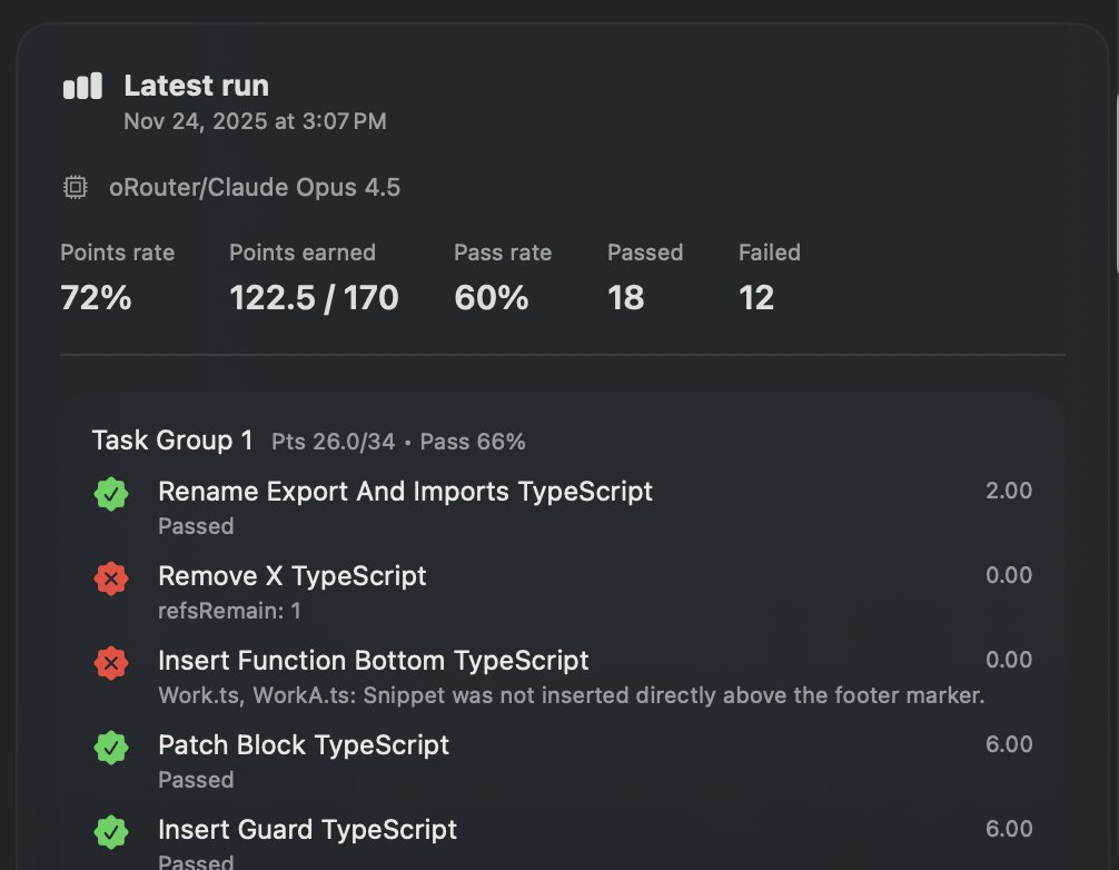 RepoBench run summary screenshot