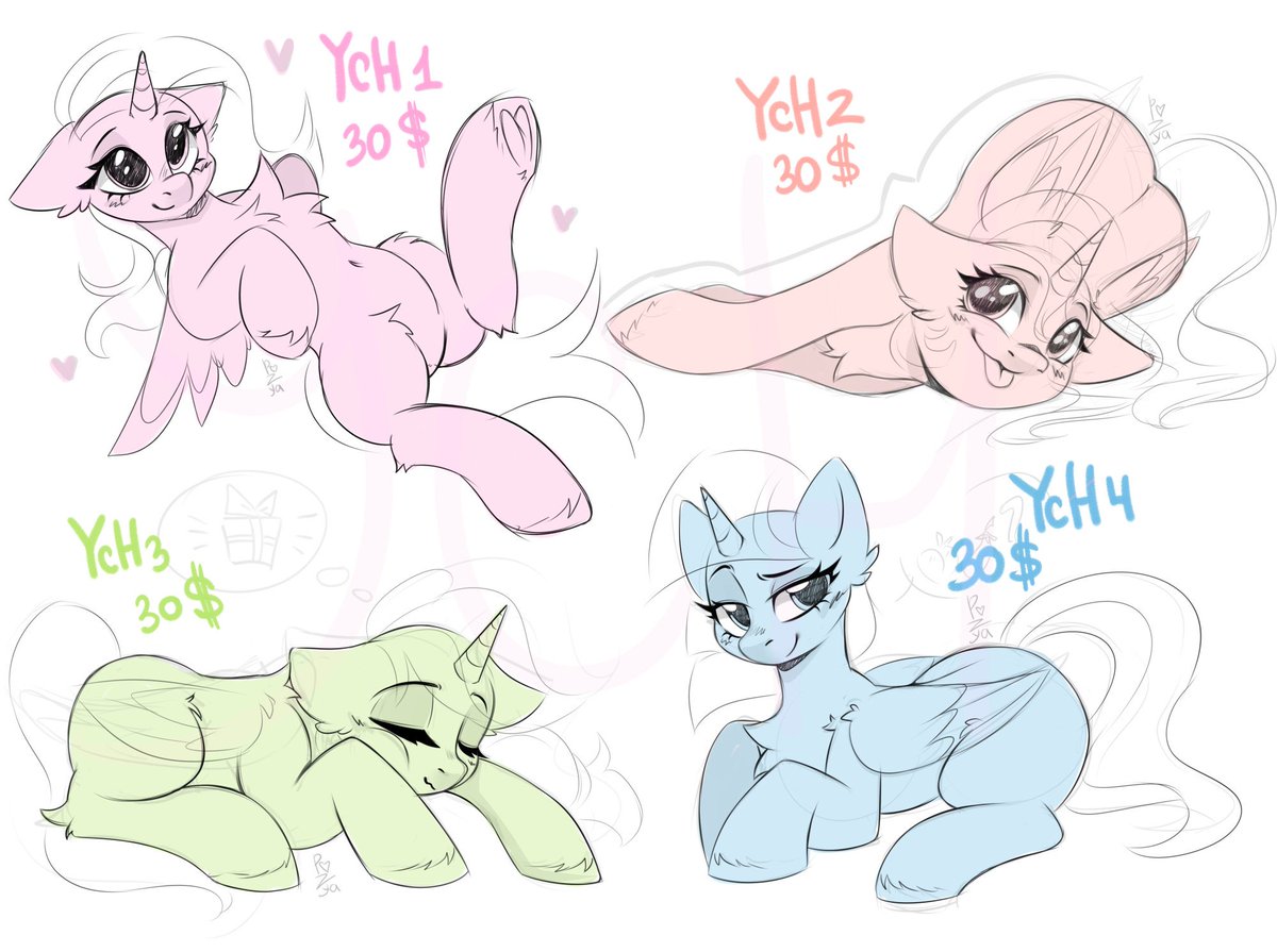 Pozya1007's tweet image. YCH Lying ponies🎀

4 cute pony poses colored in my usual style 🦄💛 
Want a spot? 

Comment the YCH number or DM me^^

 #mlp #art #pony #YCH #commissions