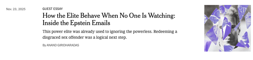 MazMHussain's tweet image. The New York Times is publishing literally daily editorials and stories about Epstein with the running theme that every single one of them completely ignores his documented intelligence ties. Its like reading Pravda at this point you just read it to see what the regime line is.
