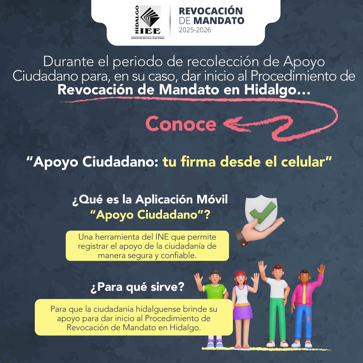 IEEHidalgo's tweet image. 🔵 💬 || La aplicación móvil “Apoyo Ciudadano”, permite que el respaldo a la solicitud de Revocación de Mandato se realice de manera práctica y segura desde un dispositivo móvil. Este material explicará de forma clara para qué sirve la App y cómo fortalece la transparencia del…