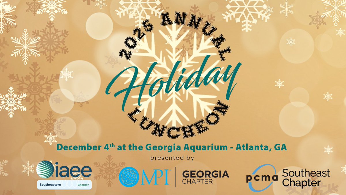 Registration closes in 2 days! Thursday, December 4th at the Georgia Aquarium- the Annual Holiday Luncheon - mailchi.mp/iaeese/1365624…