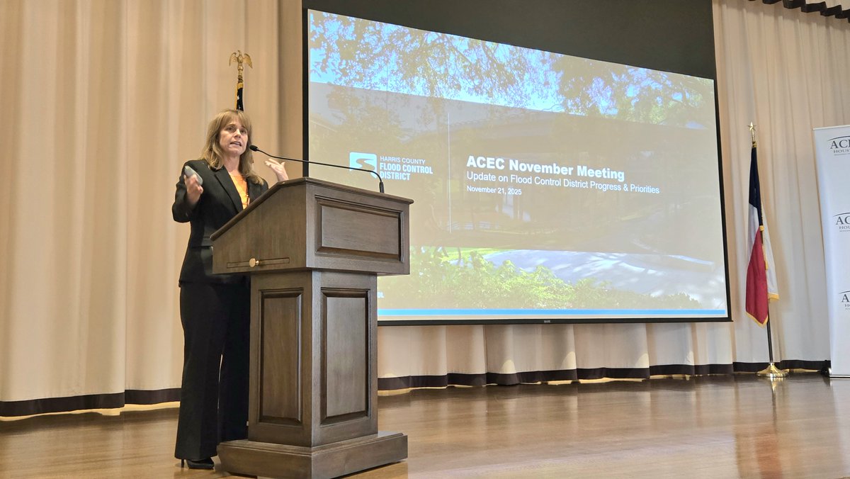 Thank you to Dr. Tina Petersen, Ph.D., P.E., Executive Director of the Harris County Flood Control District (HCFCD), for her presentation at our November chapter meeting. <a href="/hcfcd/">Harris County Flood Control District</a>