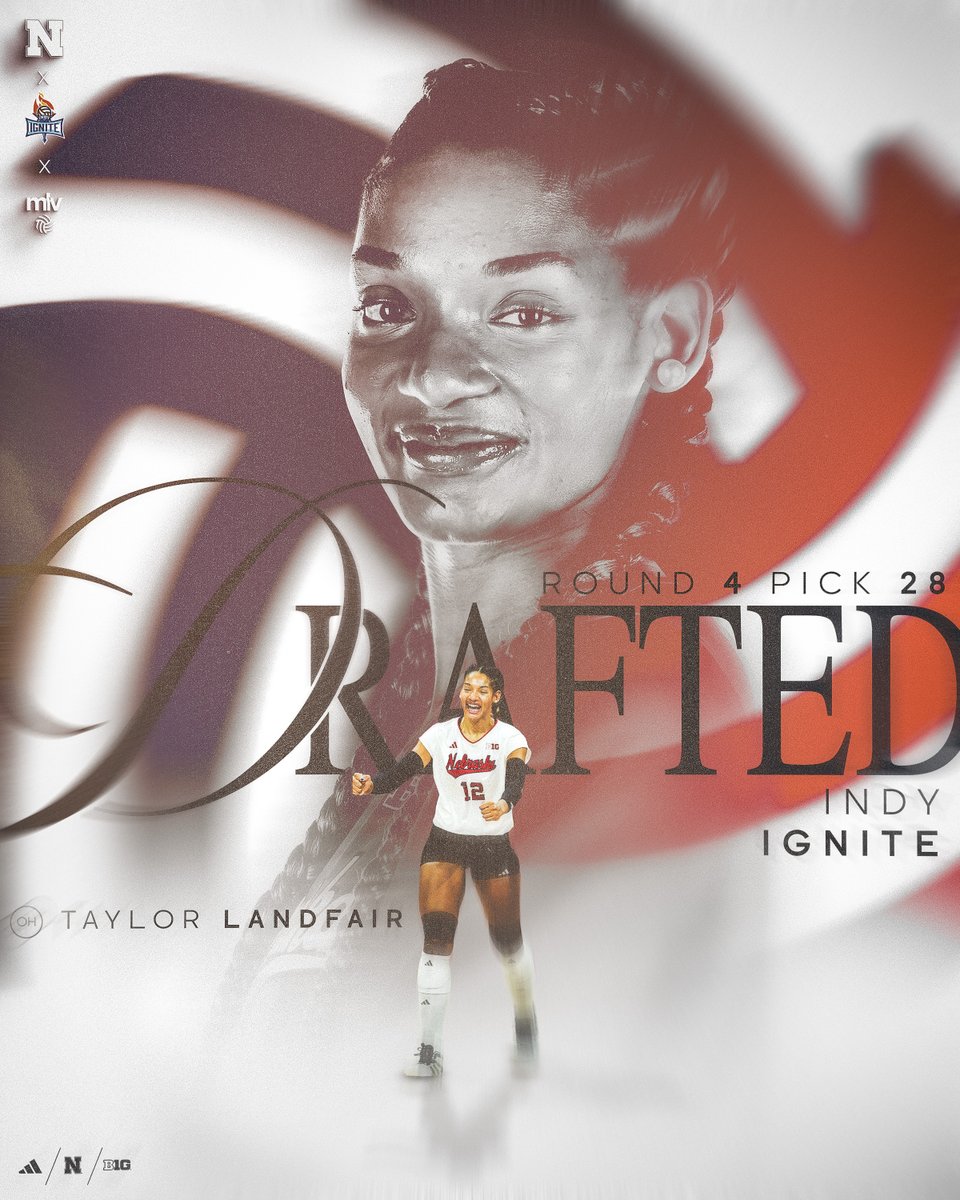 HuskerVB's tweet image. .@IndyIgniteVB  is cashing in on T$! 💸

With the 28th overall pick in the 2025 #MLVDraft, the Indy Ignite select Taylor Landfair!

#ProBigRed x @Tay_Landfair12