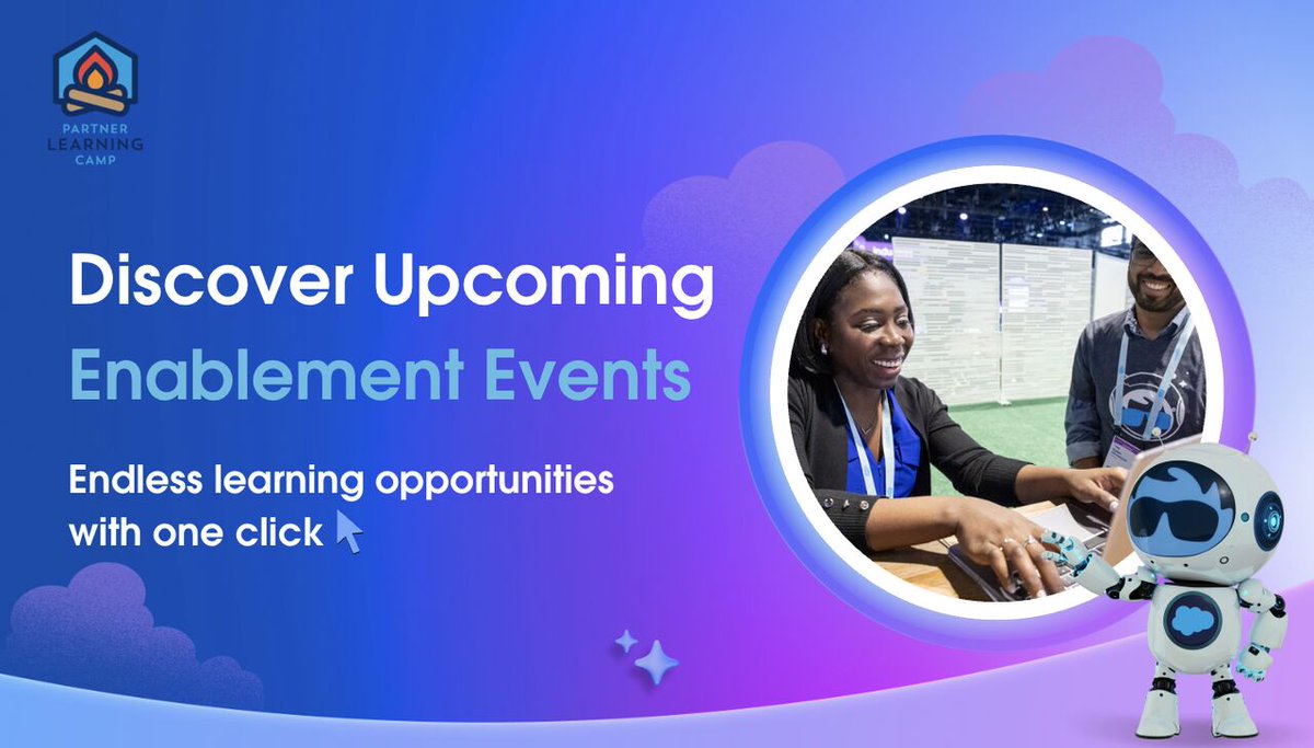partnerforce's tweet image. Looking to learn something new?

Join this week’s Salesforce enablement events to build your skills and boost your confidence.

🔗 lnkd.in/eaz2GWu3