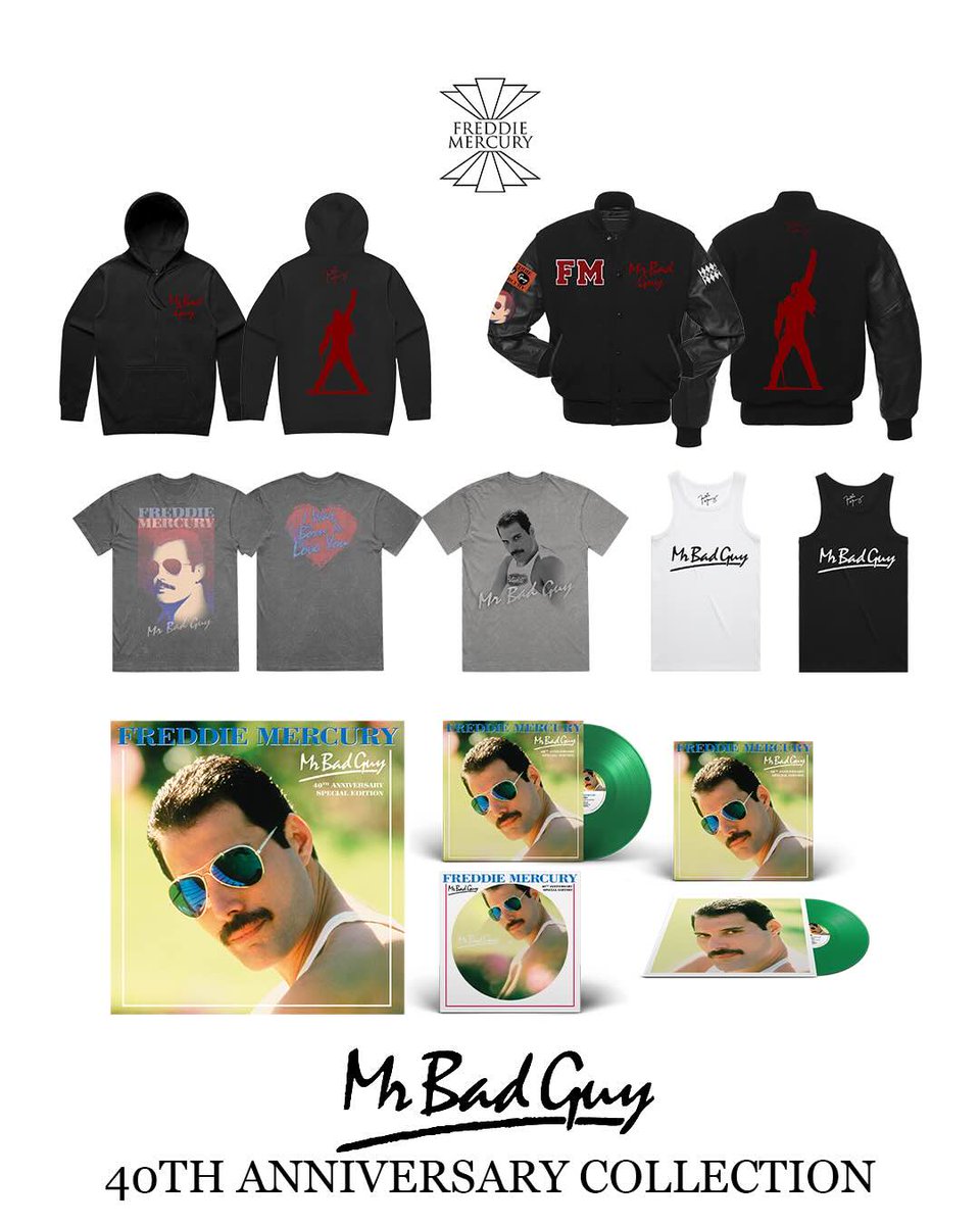 Mr Bad Guy - 40th Anniversary Collection
“Mr Bad Guy, that’s me!” <a href="/freddie_mercury/">Freddie Mercury</a> 😎

Check out the new range of Mercury Merch over at shopuk.freddiemercury.com which includes hoodies, T-shirts, vests and a varsity jacket that is strictly limited to just 150 pieces.
