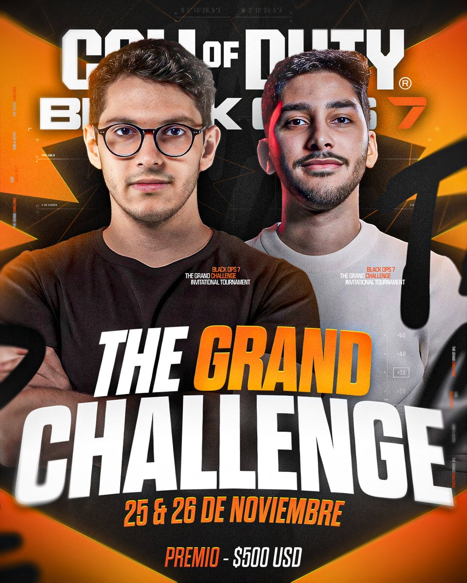 🚨ATENCIÓN🚨
Se viene THE GRAND CHALLENGE💥

Dos días de Torneo con tus 32 tryhards favoritos, persiguiendo un solo objetivo, la gloria🏆 

Mañana se escogerán los equipos mediante una ruleta de la suerte (o mala suerte) y pasamos a jugar de una vez🍭 

Organizado junto a la