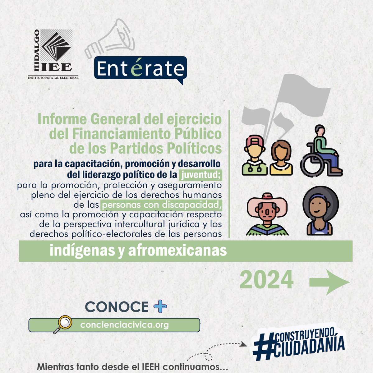 IEEHidalgo's tweet image. 🟣 #IEEHInforma | Uno de los objetivos principales del Financiamiento Público de los Partidos Políticos, es establecer criterios orientadores y pautas de actuación para la realización de actividades relacionadas con la capacitación, promoción y desarrollo del liderazgo político…