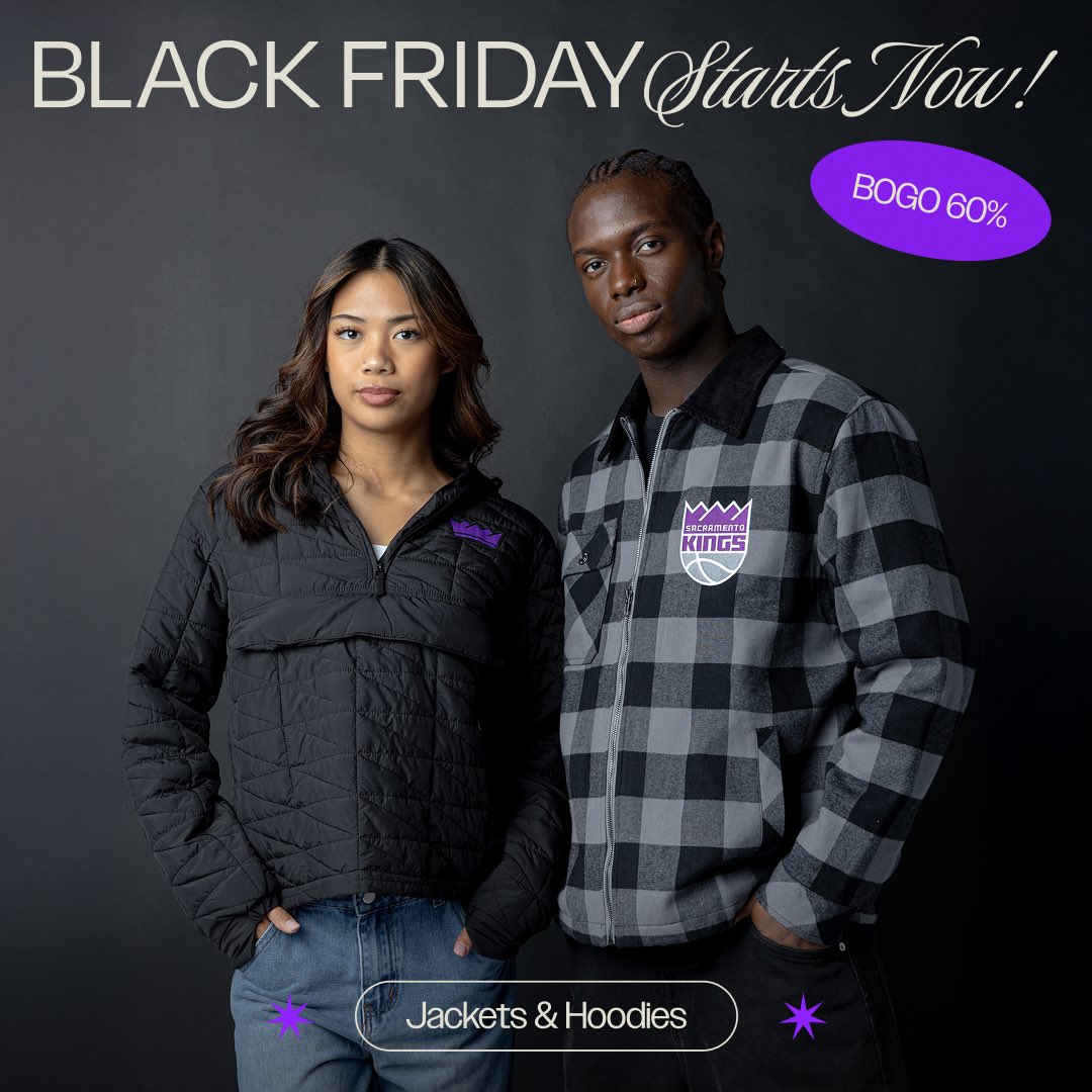 KingsTeamStore's tweet image. 🗣️Psssst - BLACK FRIDAY deals are LIVE!

 ➡️Score BOGO 60% Off Hoodies, Jackets and Outerwear! 

⏰Ends Tuesday, Nov 25 at 11:59pm

Shop Now: Kingsteamstore.com