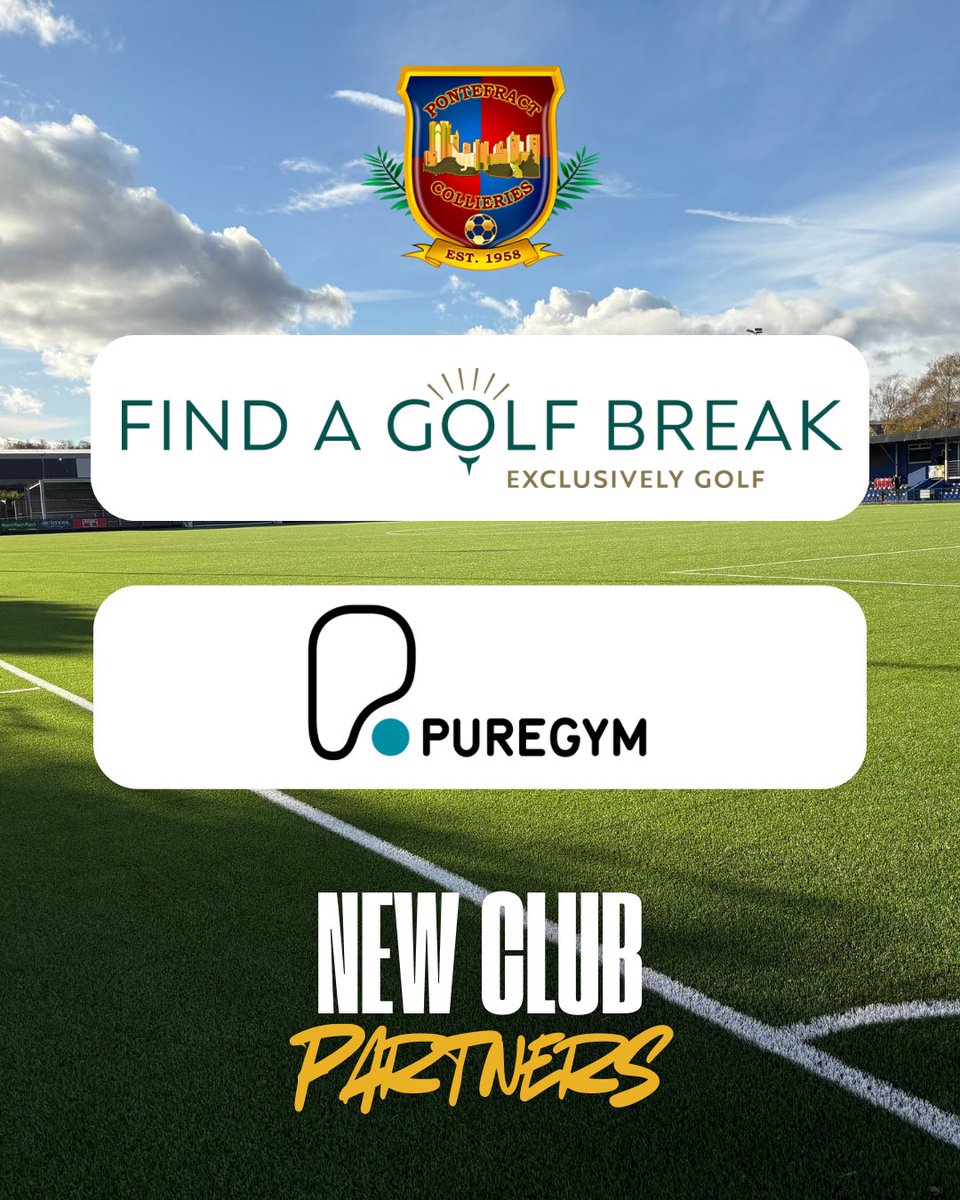 PonteCollsFC's tweet image. Welcome to our latest club partners @findaGolfBreak and @PureGym Pontefract! 

Head to pontefractcollieries.com/sponsors/ to find all our wonderful partners and learn more about the businesses supporting the Colls.

#UTC #TogetherStronger