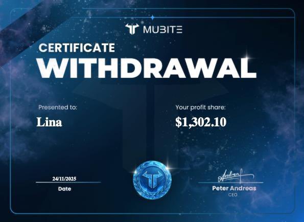 💵Cashout time!                            

🚀Name: Lina
💸Profit Withdrawn: 1302 USDT              
✅Funded. Traded. Paid.                           

Want to be next?               
Start today and get your funded account! mubite.com