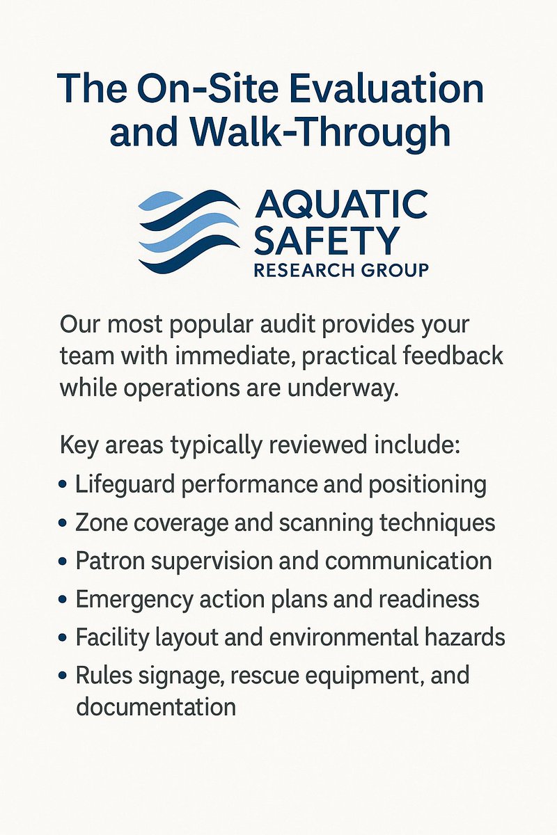 Learn more or schedule your evaluation here:
 aquaticsafetygroup.com/on-site-evalua…