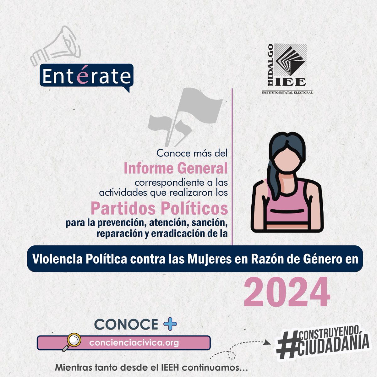 IEEHidalgo's tweet image. 🟣 #IEEHInforma | Con el propósito de dar cuenta de las acciones realizadas en 2024 por los Partidos Políticos para prevenir y atender la Violencia Política contra las Mujeres en Razón de Género e identificar áreas de mejora, fortalecer la rendición de cuentas y promover un…