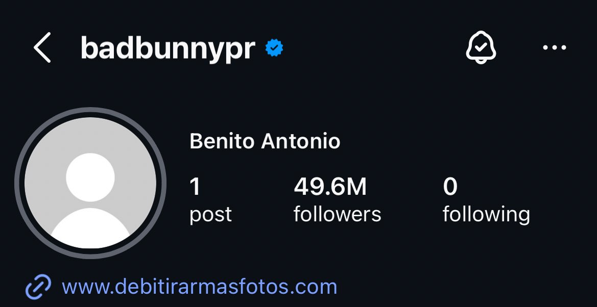 Bad Bunny ha eliminado su foto de perfil en Instagram.

Además, archivó todos sus posts excepto el anuncio del Super Bowl.