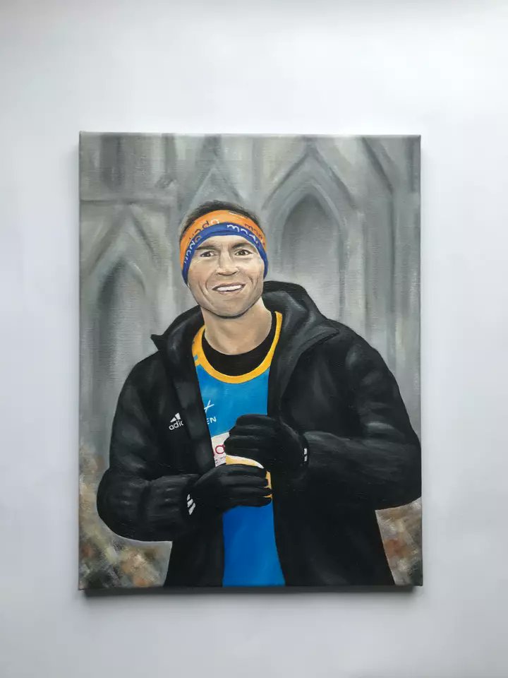 armleyartist's tweet image. Looking forward to following &apos;Sir Kev&apos; on his latest 7in7 challenge for MND. 
#MND #kevinsinfield #sirkev