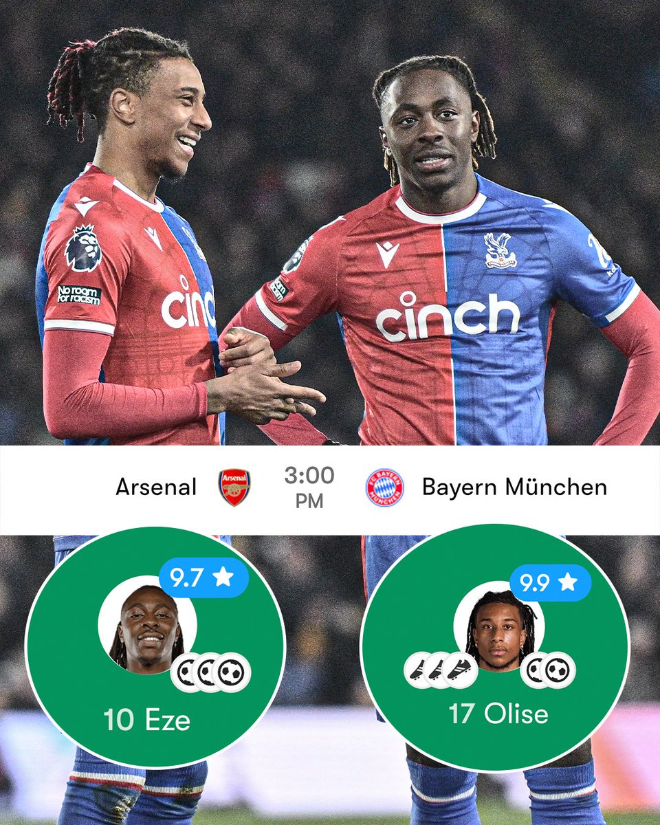 Two former Crystal Palace players who just put together world-class performances over the weekend for their current clubs now face off against each other on Wednesday 👀

Funny how it all works out 🔥