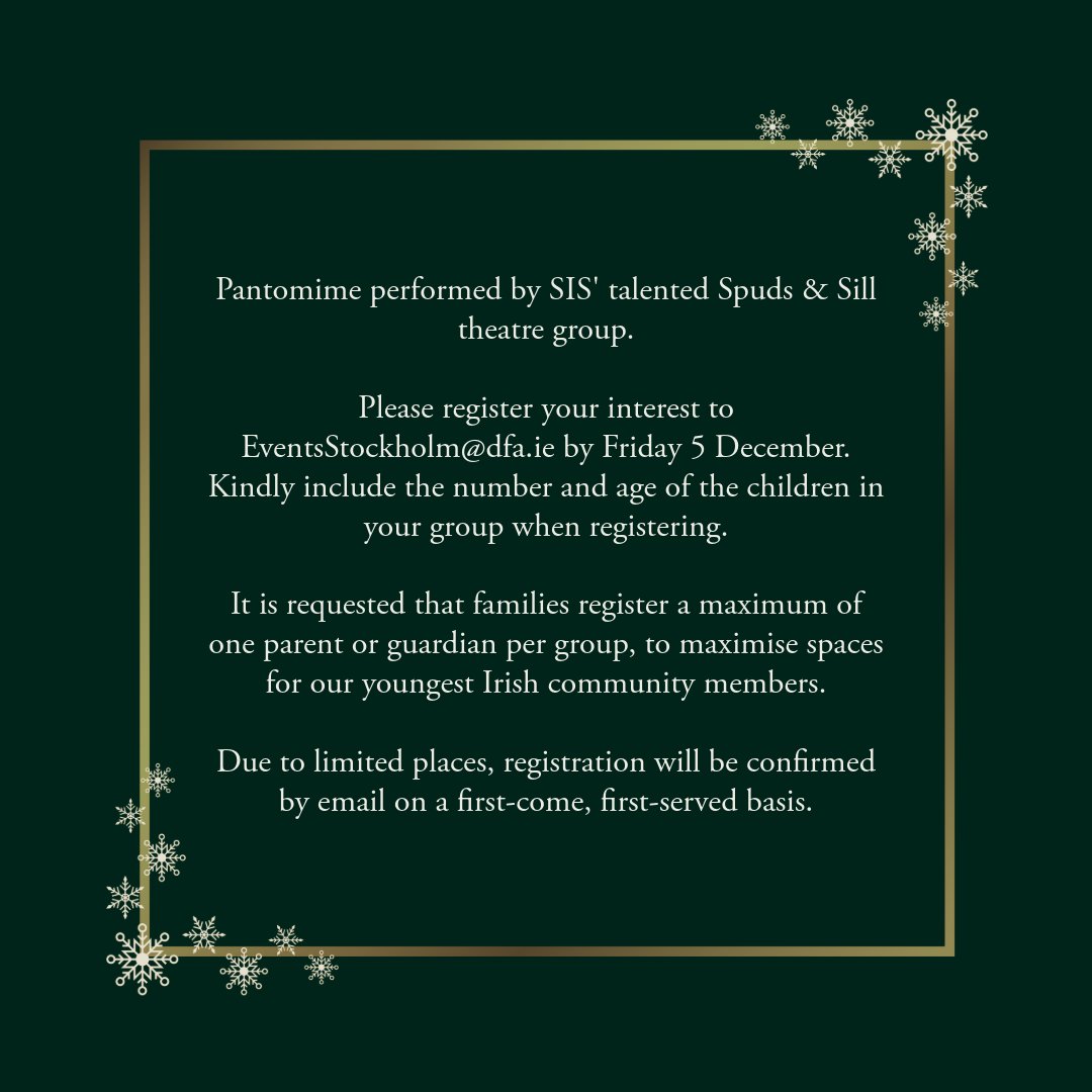 It is nearly time for the annual Christmas Pantomime! 

Please see details below for registration. Kindly register by Friday 5 December. 🍬🎄✨