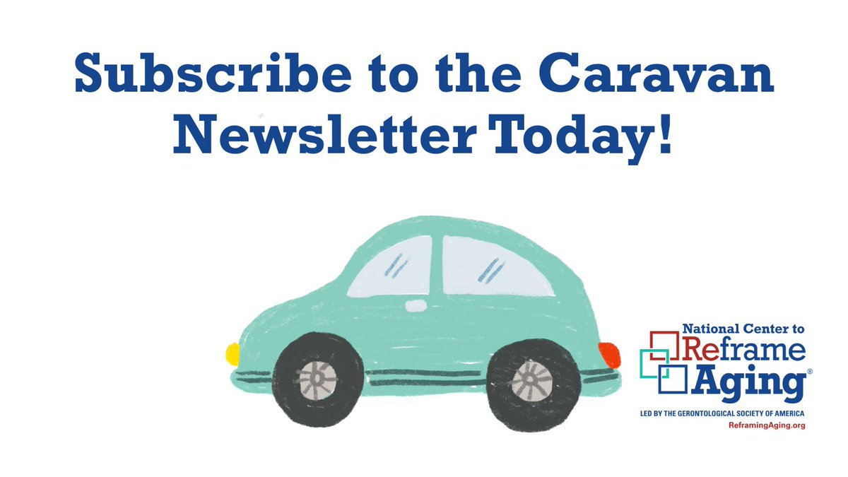 ReframingAging's tweet image. Stay in the know! The Caravan bi-monthly newsletter is packed with tools and insights to help you begin reframing aging today. Don&apos;t miss out, subscribe here: reframingaging.org/news/newslette…
#ReframeAging