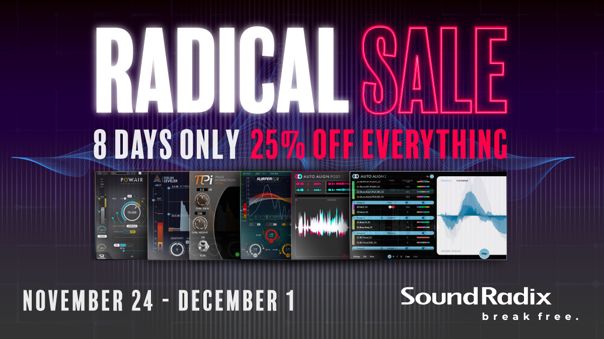 soundradix's tweet image. 25% off everything.
8 days only.
The Radical Sale starts now.

👉 soundradix.com

#audioplugins #audioengineering