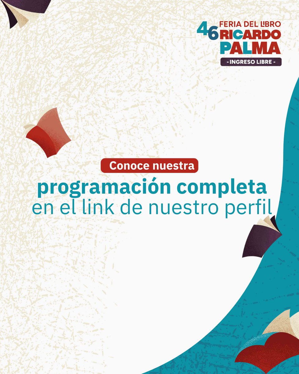 ¡La Feria del Libro Ricardo Palma, siempre es un gran plan!

Del 24 al 27 de noviembre, ven a visitarnos y prepárate para recorrer stand por stand, descubrir libros nuevos y, sí, ¡conocer a Giovanna Pollarolo!

¡Los esperamos hasta el 9 de diciembre en el Parque Kennedy!