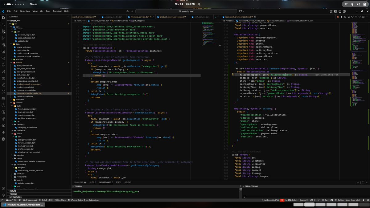 dev_useee's tweet image. the more you code the more you become smarter💤 integrating backend in my grabby_app hopefully to be done by end of the week and deploy it in @dart_globe for testing. #Flutter #BuildInPublic